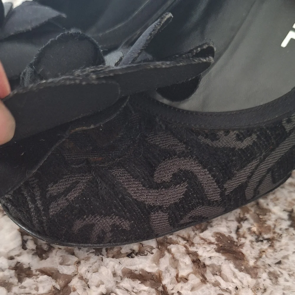 Chanel Black‎ Floral Women's Heels Shoes Flat Size 37